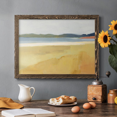 Ochre bord de mer II - Toile tendue avec châssis rustique
