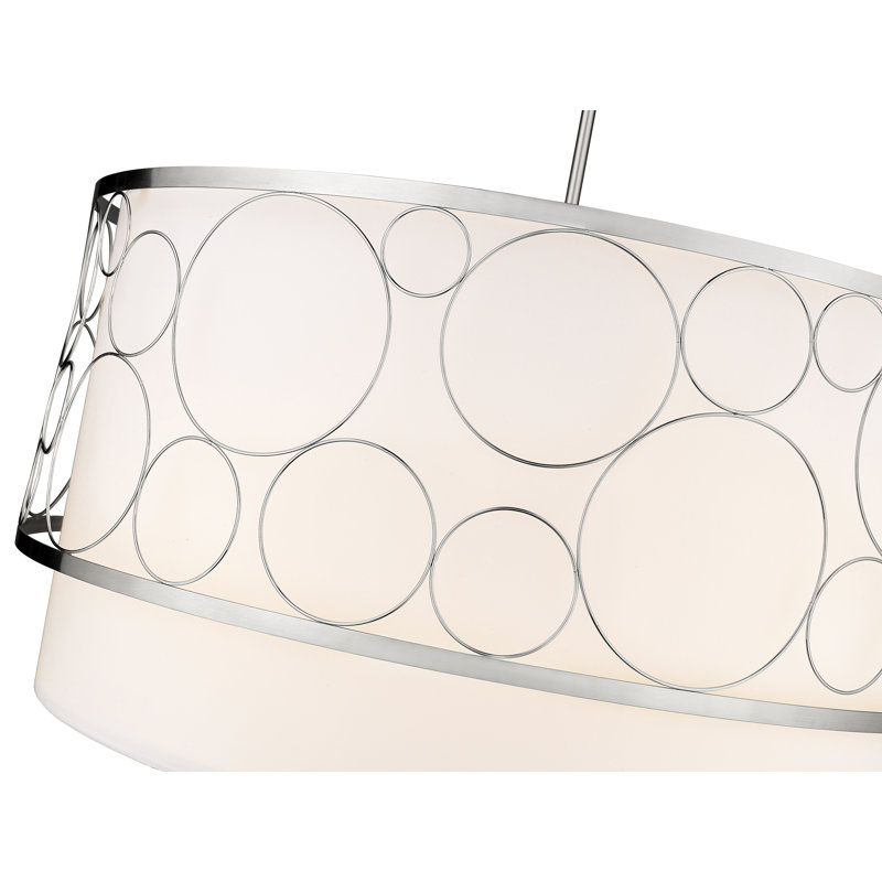 Luminaire suspendu 5 lumières Kendall, Nickel brossé