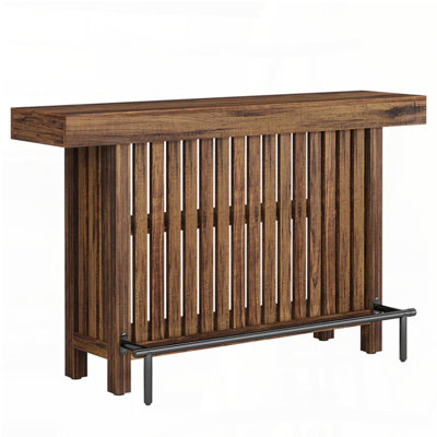 Bar Table with Two-Tiered Storage and Footrest (Chating Table)