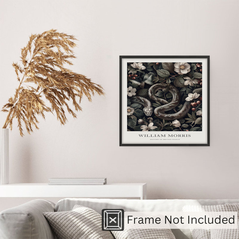 Animaux, animaux, William Morris, serpent, 7e chalet, reproduction d'art non encadrée, H 28 po x l 28 po