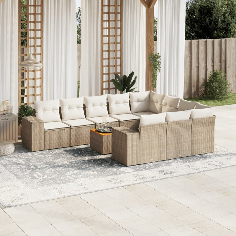 Ensemble de canapé de jardin Vidaxl beige