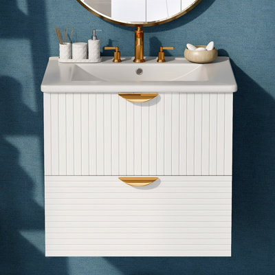 Ensemble de meuble-lavabo simple 24 po avec plateau en céramique Elek