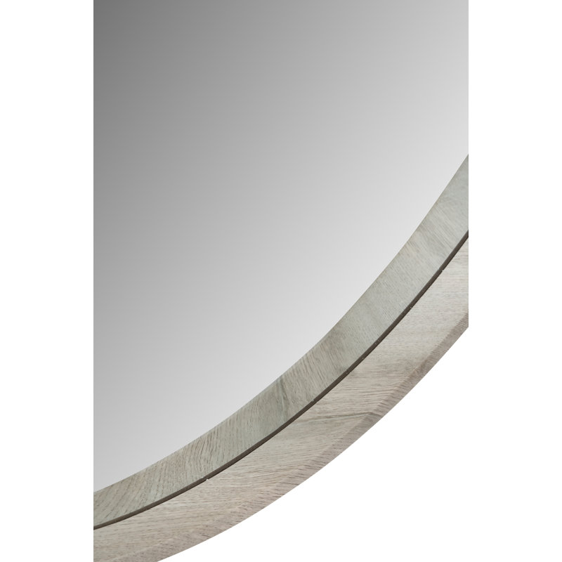 Composite Round Wall Mirror, Gray Oak, 100 cm x 100 cm