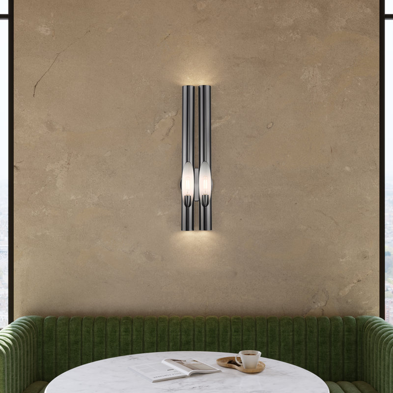 Clearlake Armed Sconce, Black Chrome