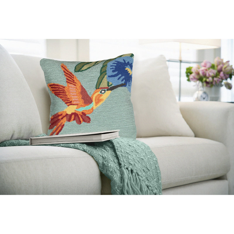  Hummingbird Sky Outdoor Square Pillow Cover & Insert