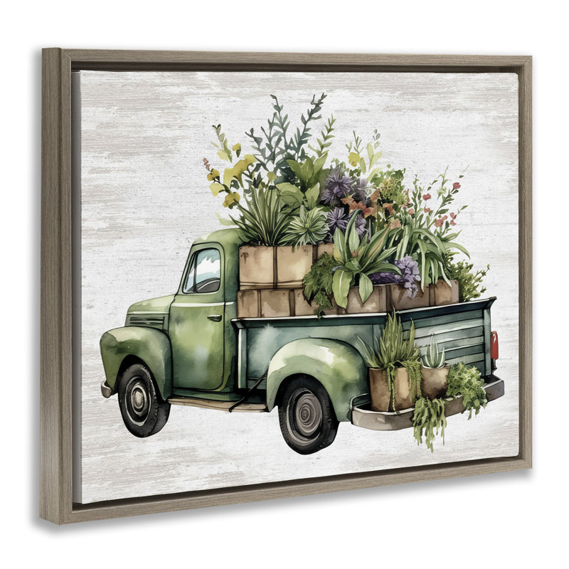 Art mural sur toile flottant Greenery, Cadre flottant orme Montalcino, H 17 po x l 21 po