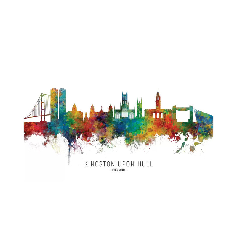 Kingston Upon Hull Skyline by Michael Tompsett - Wrapped Canvas Print, 20.32 cm H x 30.48 cm W