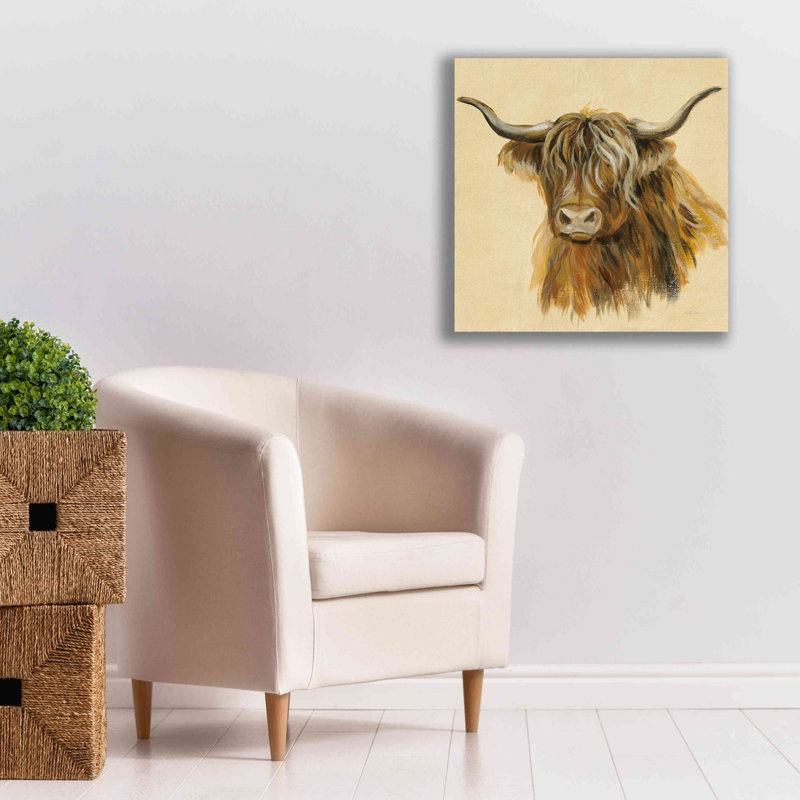 «Highland Animal Cow» par Silvia Vassileva, art mural sur toile, H 26 po x l 26 po x P 1,5 po