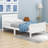 Twin Size Wooden Platform Bed with Headboard-1187480417