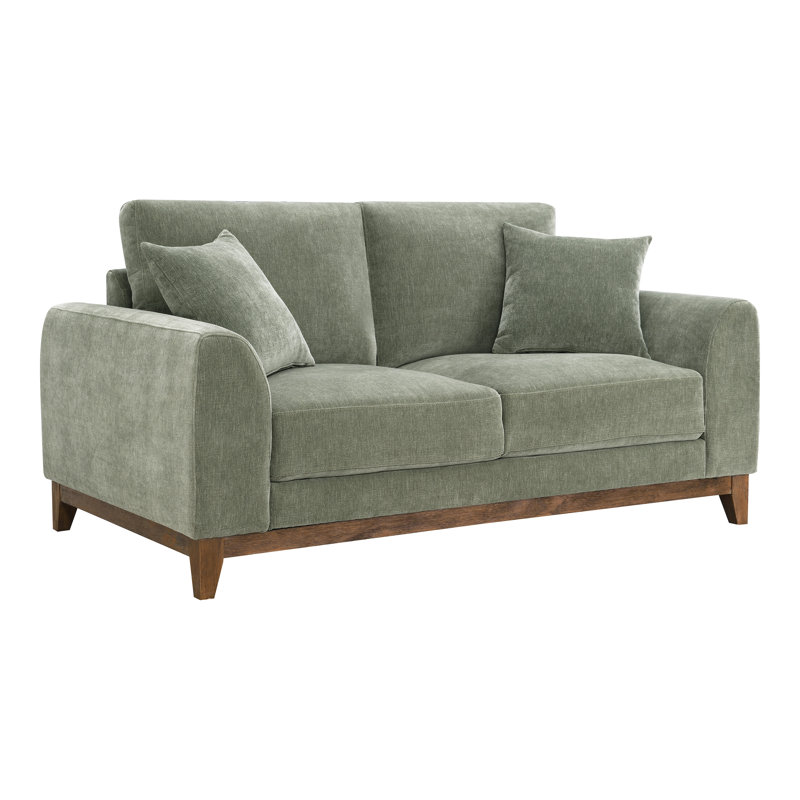 Causeuse en chenille avec coussins Cherelle, Vert