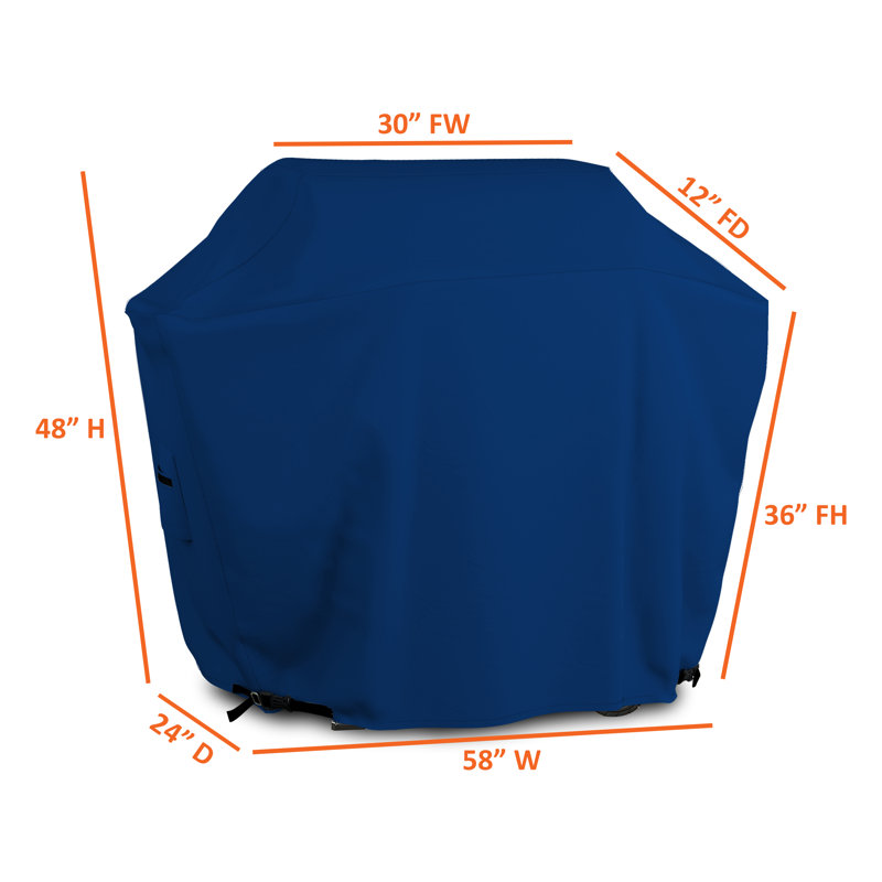Blue Elephant Grill Cover, Blue, 18 Oz, 34 x 24 x 64