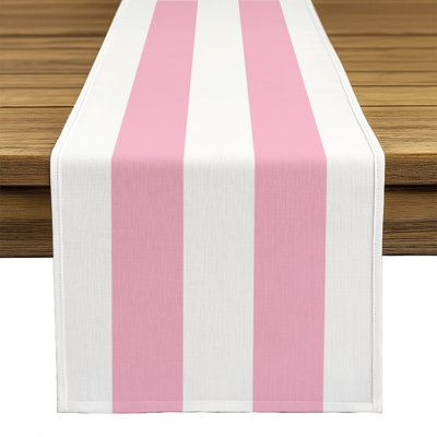 Pink Striped Table Runner 72" x 12"