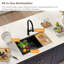 Évier de cuisine 32 "encastrable 32 pouces, avec cuve simple en acier inoxydable noir avec accessoires
