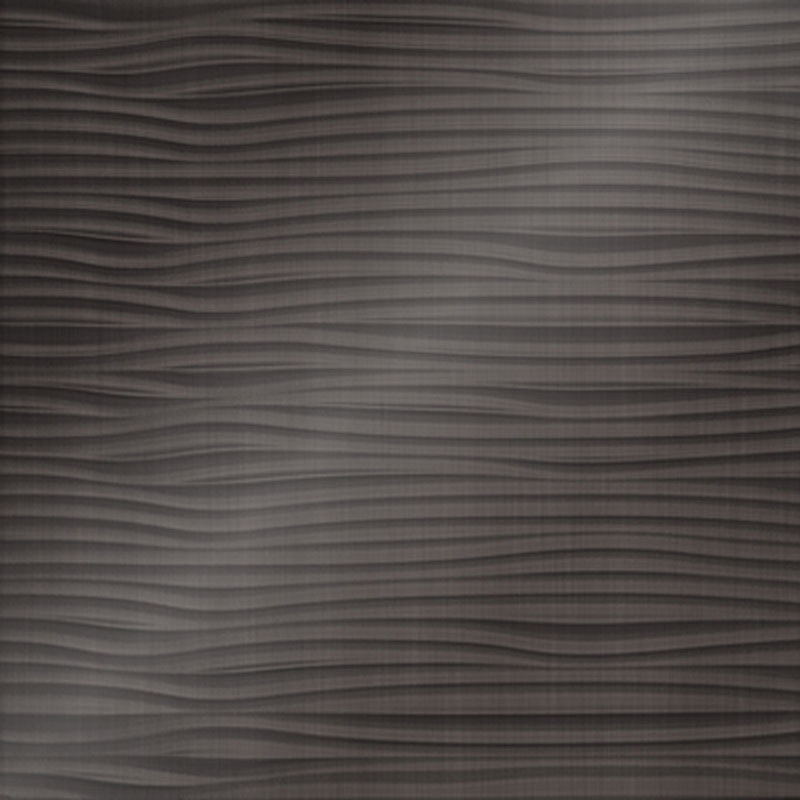 Gobi Horizontal MirroFlex 4ft. x 8ft. Glue Up PVC 3D Wall Panels 96 sq.ft., Brushed Nickel