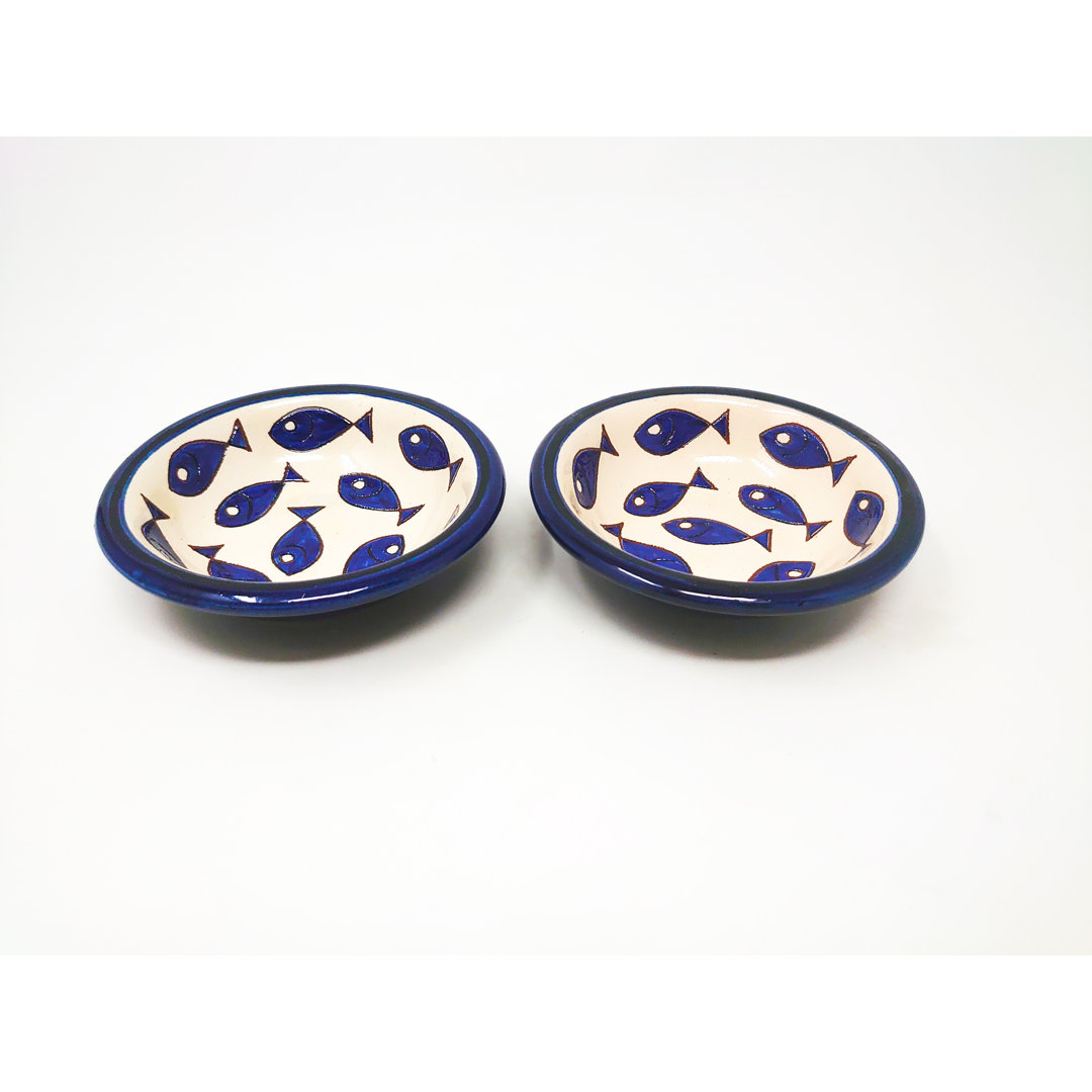 Blue & White Fish - Tapas Bowl 12cm - Mixed - Set Of 2