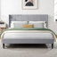 Lit plateforme tapissier à oreilles avec tête de lit en tissu de lin, structure de lit grand avec capitonnage et pieds, chambre à coucher minimaliste moderne-1825528584