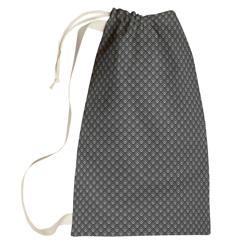 Sac à linge géométrique, Grand (H 76,5 po x l 29,5 po x P 1,5 po), Gris