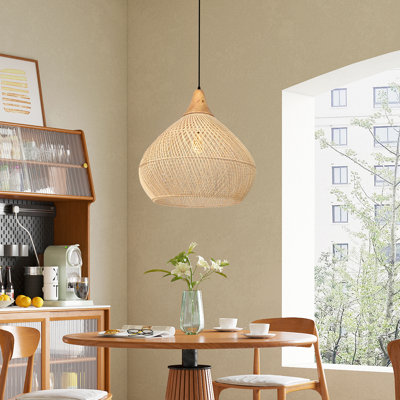 Luminaire suspendu en dôme naturel à 1 lumière Dormody