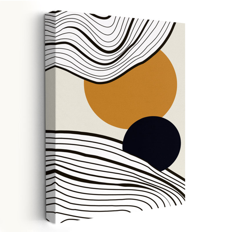 Lever du soleil et de la lune - Art abstrait moderne et minimaliste, art moderne, H 36 po x l 24 po