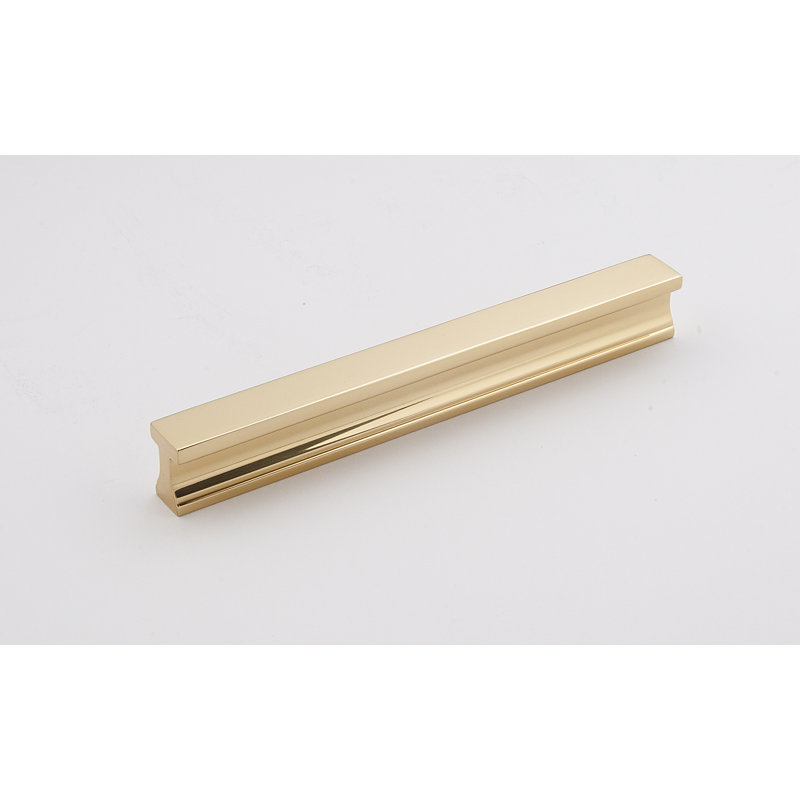 Polished Brass 6" Modern Finger Pull with Mounting Hardware