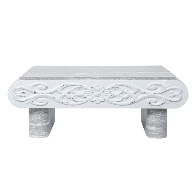 Table basse à plateau relevable, bureau moderne en bois avec rangement caché, Gris