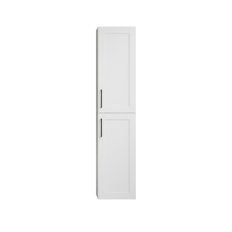 Armoire de salle de bain Devillage l 14 po x H 63 po x P 12 po, Laque blanche