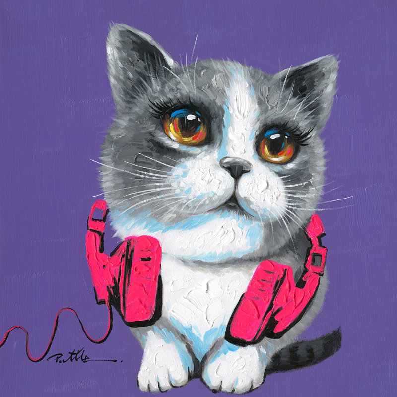 Cool Cat - Wrapped Canvas Painting