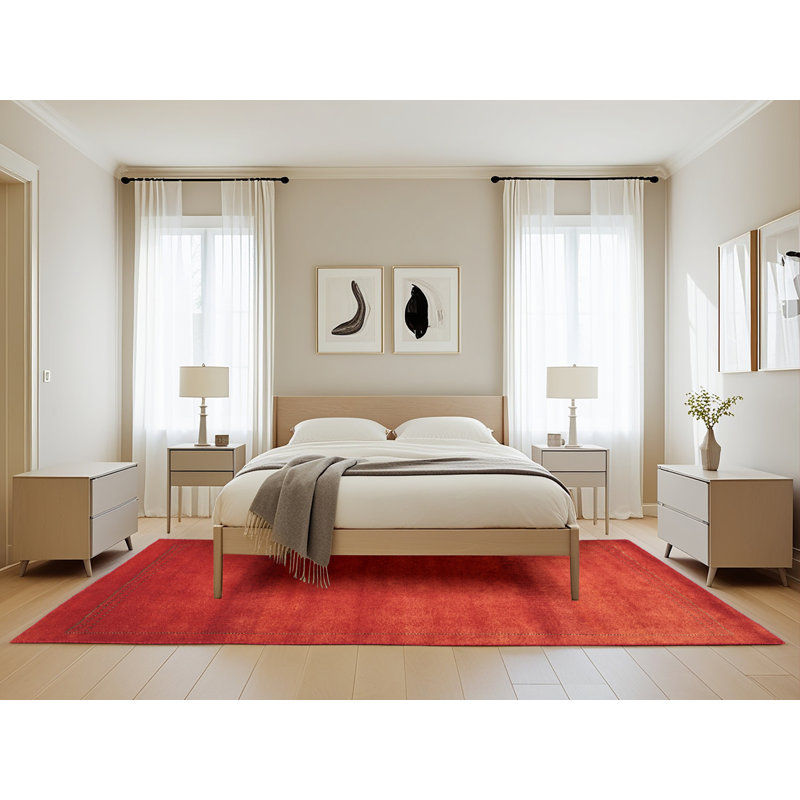 Tapis de zone rouge pourpre contemporain, Rectangle 5 pi x 8 pi