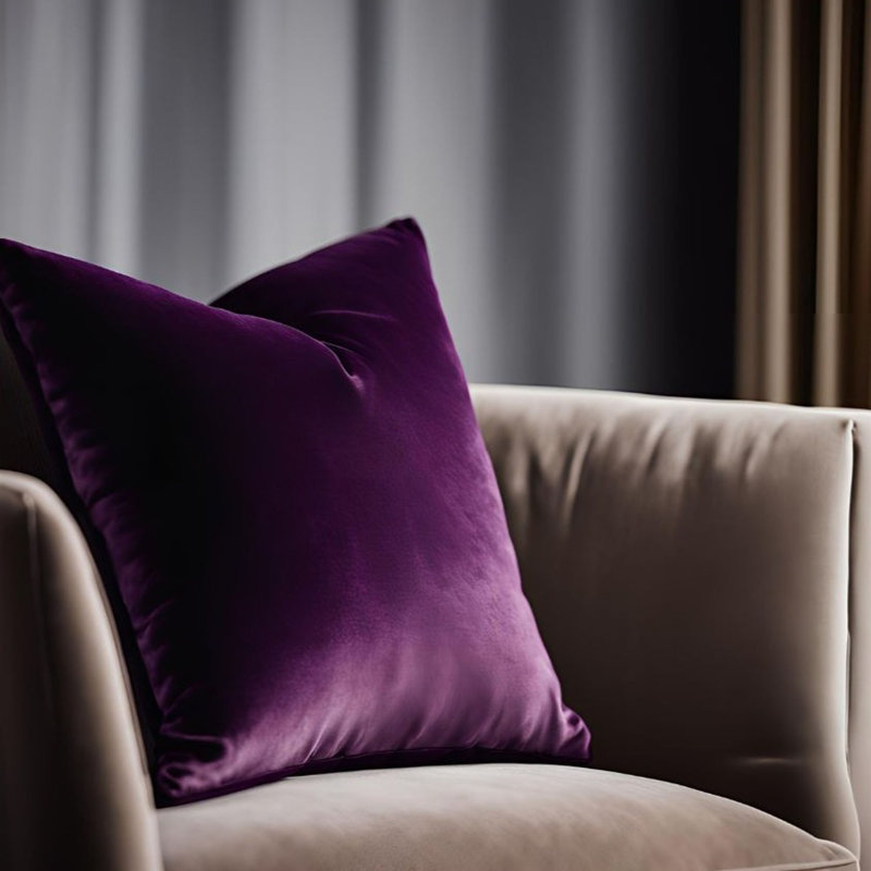 Coussin Plutus, Rectangulaire, H 20 po x l 36 po, Mauve
