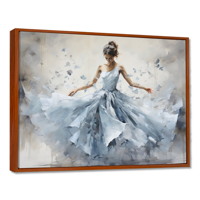 Blue Ballet Dance I - Ballet, impressions encadrées, H 24 po x l 32 po x P 1 po, Cadre flottant brun