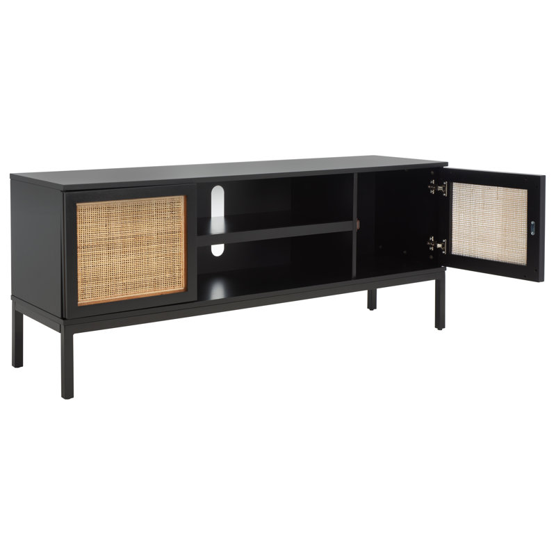 Prudhoe TV Stand for TVs up to 55", Black/Natural