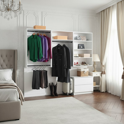 White Wall-mounted  Wardrobe Storage System
