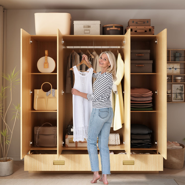 Ivaniel 4-Door 2-Drawer Wardrobe With Strong Storage