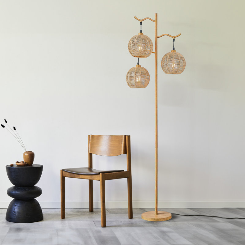 Gryselda 64.7'' Tree Floor Lamp, Oak