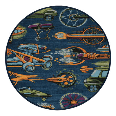 Machine Washable Transportation Gray Area Rug