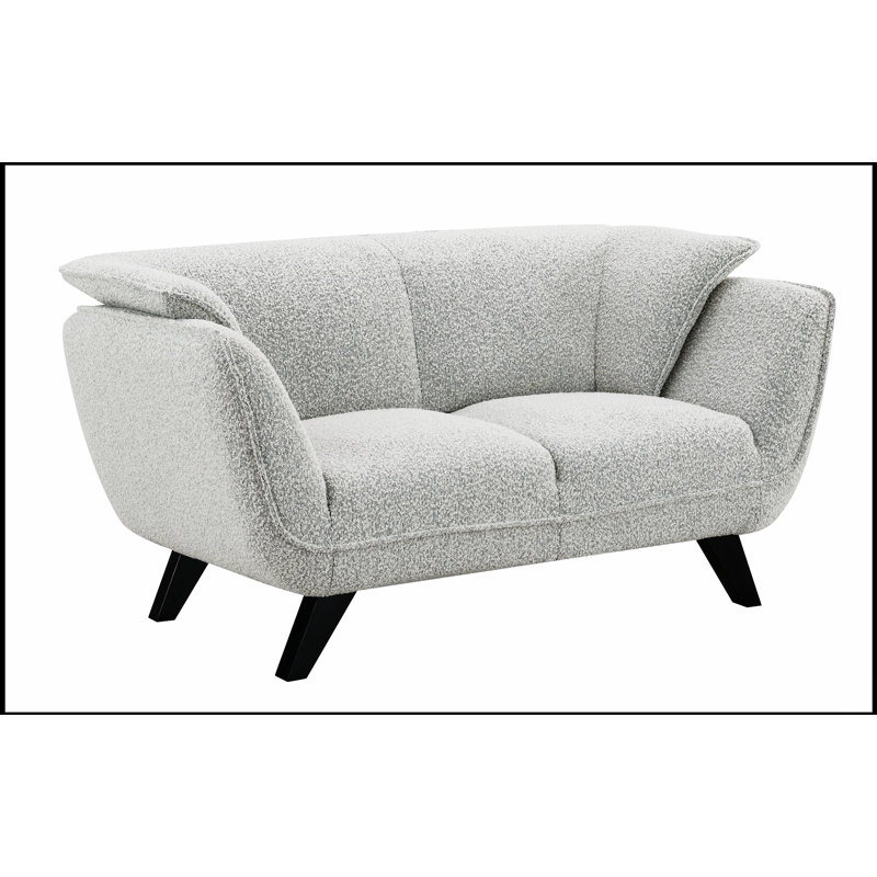 Causeuse Nayeli Boucle avec support à ressorts ensachés, structure et pieds en bois pour plus de confort et de style