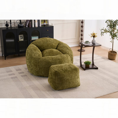 Fauteuil à billes en chenille avec repose-pieds