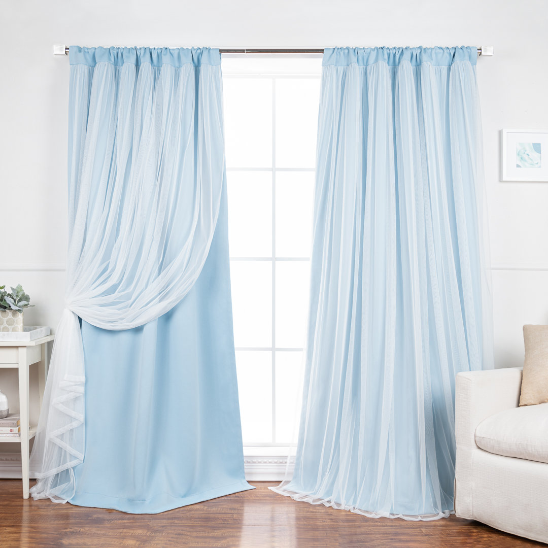 Harborcreek Solid Color Blackout Thermal Rod Pocket Curtain Panels (Set of 2) Darby Home Co Curtain Color: Sky Blue Size per Panel: 52" W x 108" L