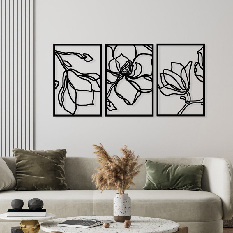 Decorative Metal Wall Accessory, Black, 47.2 x 22.2 inches | 100% Metal Construction, Thickness: 0.05 inches | Stylish Home Decor for Living Room, Office, or Entryway | Durable & Eye-Catching Design