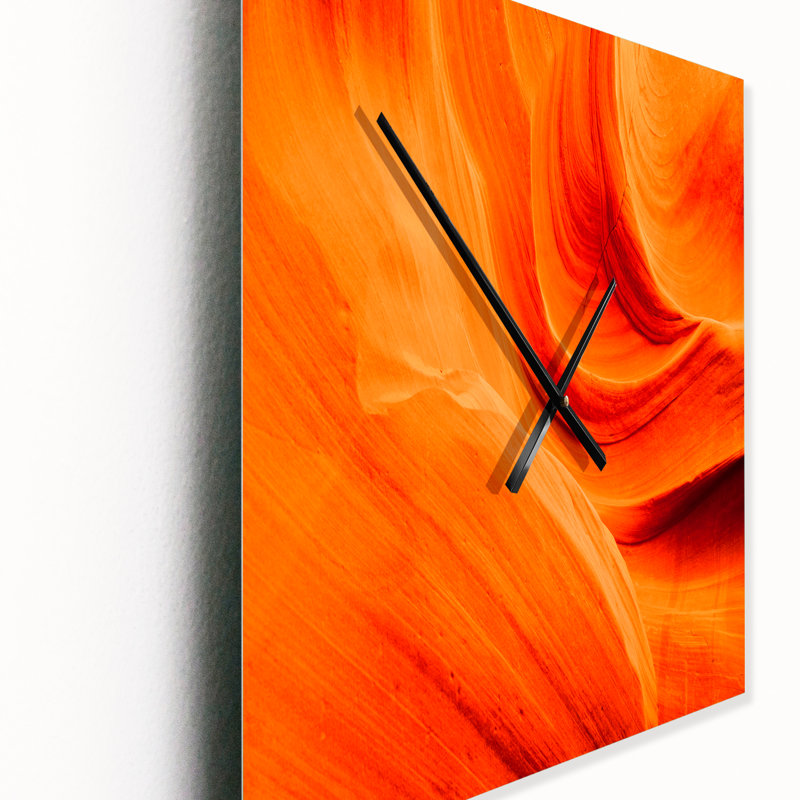 Orange Upper Antelope Canyon - Modern Wall Clock, Large