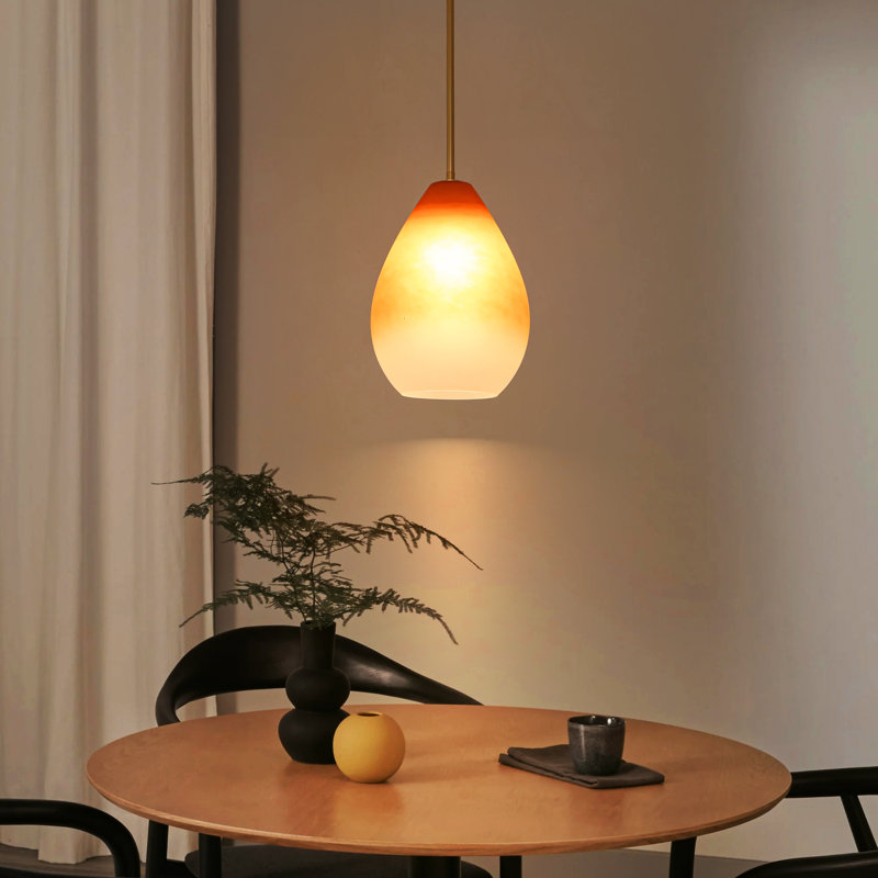 1-Light 9" Dimmable Modern Statement Gradient Glass Pendant Light