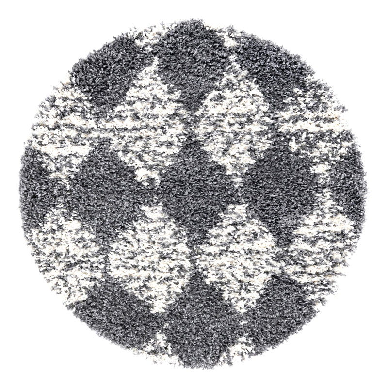 Serenity Shag Geometric Indoor Rug, Round 3'3"