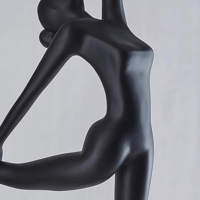 Black Glass fiber reinforced plastics + Glass Free form Floor Lamps, 82.68"