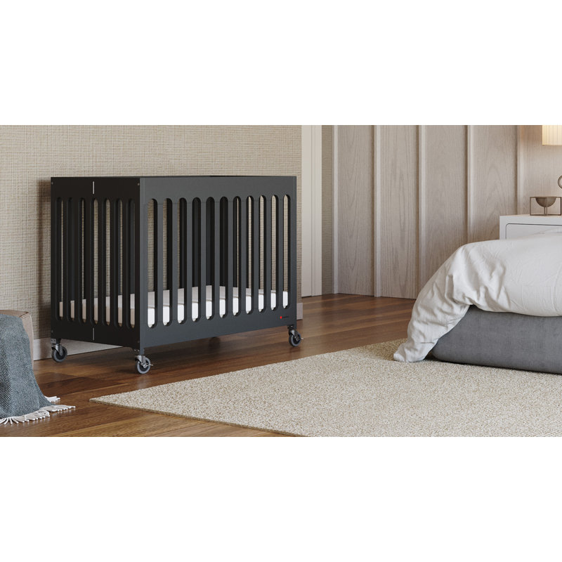 Foundations Boutique Folding Mini Crib, Ebony
