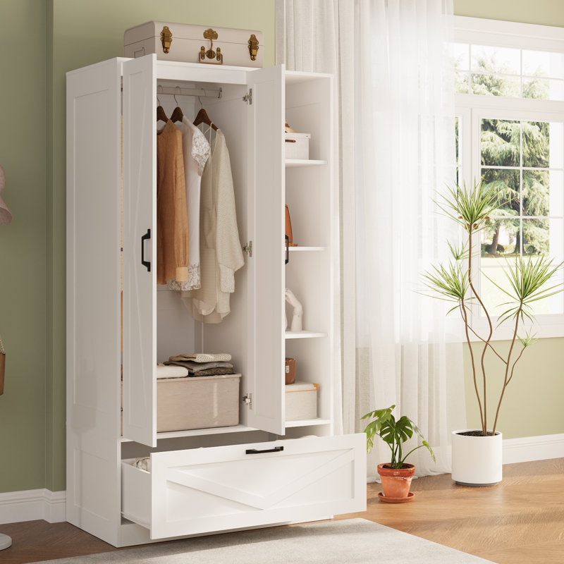 Armoire en bois avec 4 tablettes de rangement ouvertes, armoire de rangement utilitaire de 70,87 po