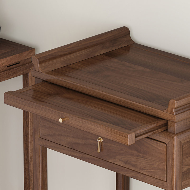 Console en noyer noir, H 42,5 po x l 26,8 po x P 18,9 po