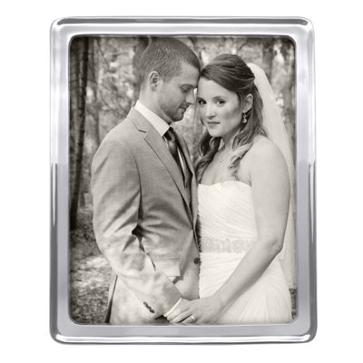 Silver Metal Beveled Picture Frame