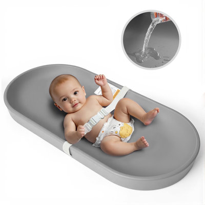 Baby Changing Pad,  Portable Changing Station For Diaper Change And Dresser, With Safety Restraint Belt, Waterproof Lightweight