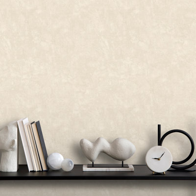 Faux Concrete Plaster Texture Wallpaper