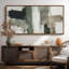 Art mural moderne avec blocs abstraits verts et noirs modernes-1637989978-1637989976